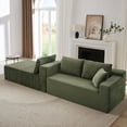 thumbnail image 3 of Miniyam L-Shaped Cloud Sectional Sofa with Deep Seat, No Assembly Required, Modular Couches Sleeper for Living Room, Bedroom, Apartment (Green, Left Facing Chaise), 3 of 8