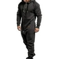 thumbnail image 2 of Combinaison à Capuche Zippée Homme Hiver Casual à Capuche Romper, 2 of 4