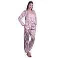 thumbnail image 2 of Moomaya Ensembles de Détente pour Femmes à Manches Longues, Pyjama à Col Cranté Boutonné, 2 of 6
