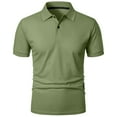thumbnail image 5 of Sentmoon Spring Tops for Mens Oversized Relaxed Turndown Collar Short Sleeve Breathable Hawaiian Mens Blouse Solid Color Beach Outfit Trendy for Wedding Guest Green M, 5 of 5