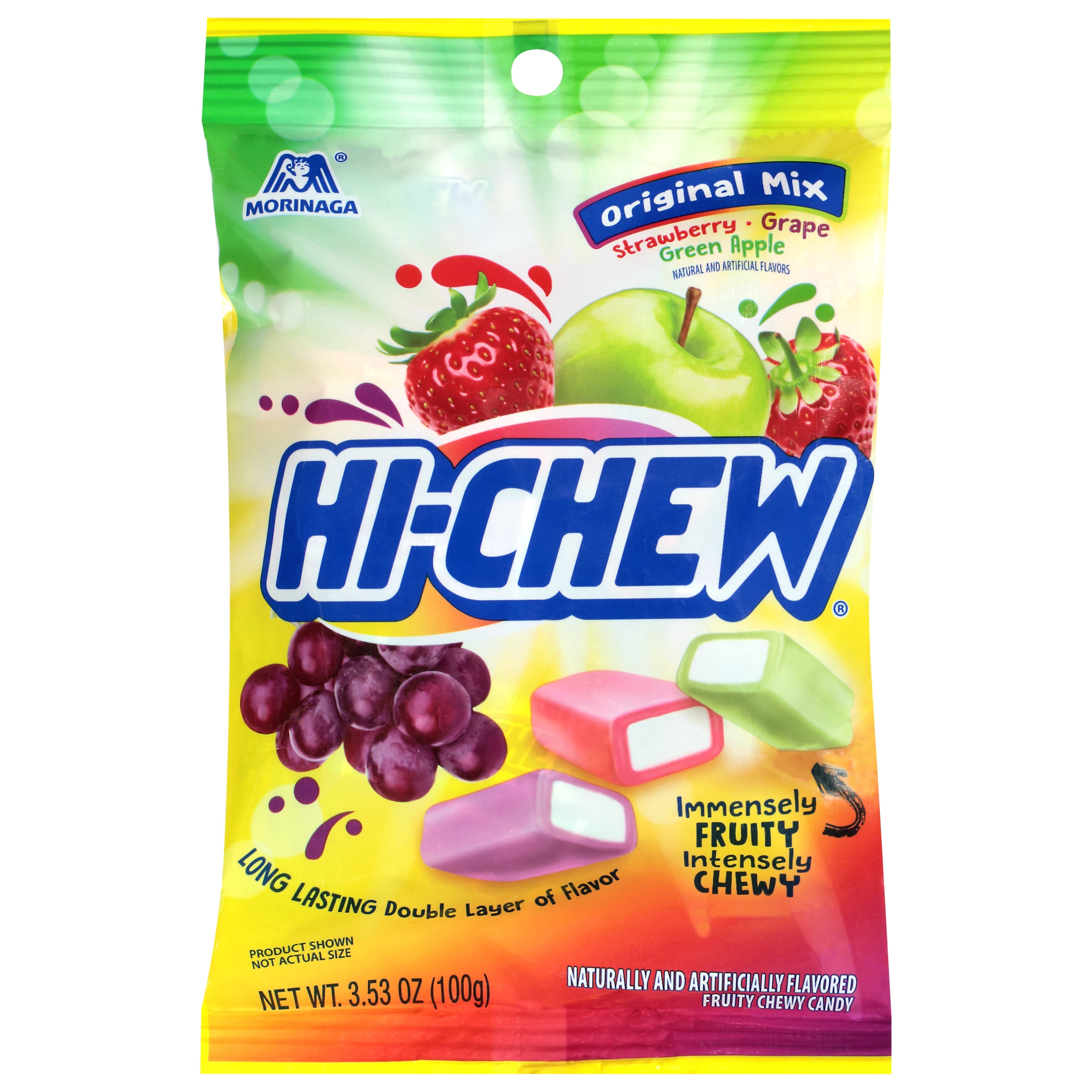 haihagu  HI-CHEW Original Mix Chewy Candy Bag: 3.53oz (Strawberry, Grape