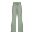 thumbnail image 4 of OYXSER Womens Linen Pants with Pockets Drawstring Elastic Waist Casual Vacation Straight Leg, 4 of 5