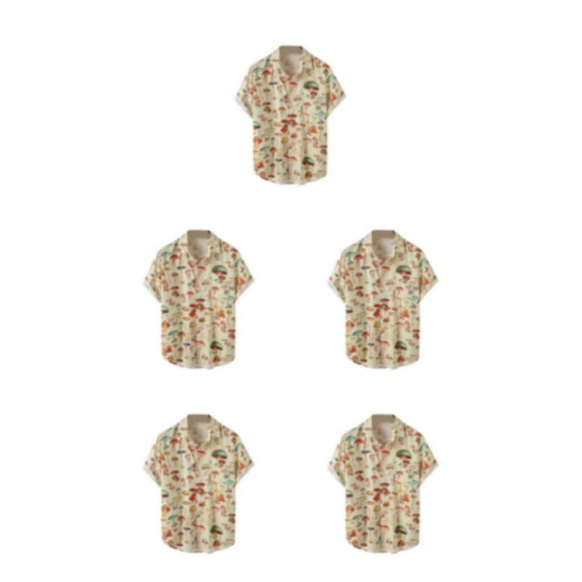 Justharion Unique Faionable Hommes Hawaïen hirt en Mélange de Coton kin-friendly M 5Set