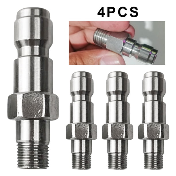 Adaptador Boquilla para Lavadora Coche Alta Presión Conector 1/4 Pulgada 4 Uds. (G1/8 Macho)