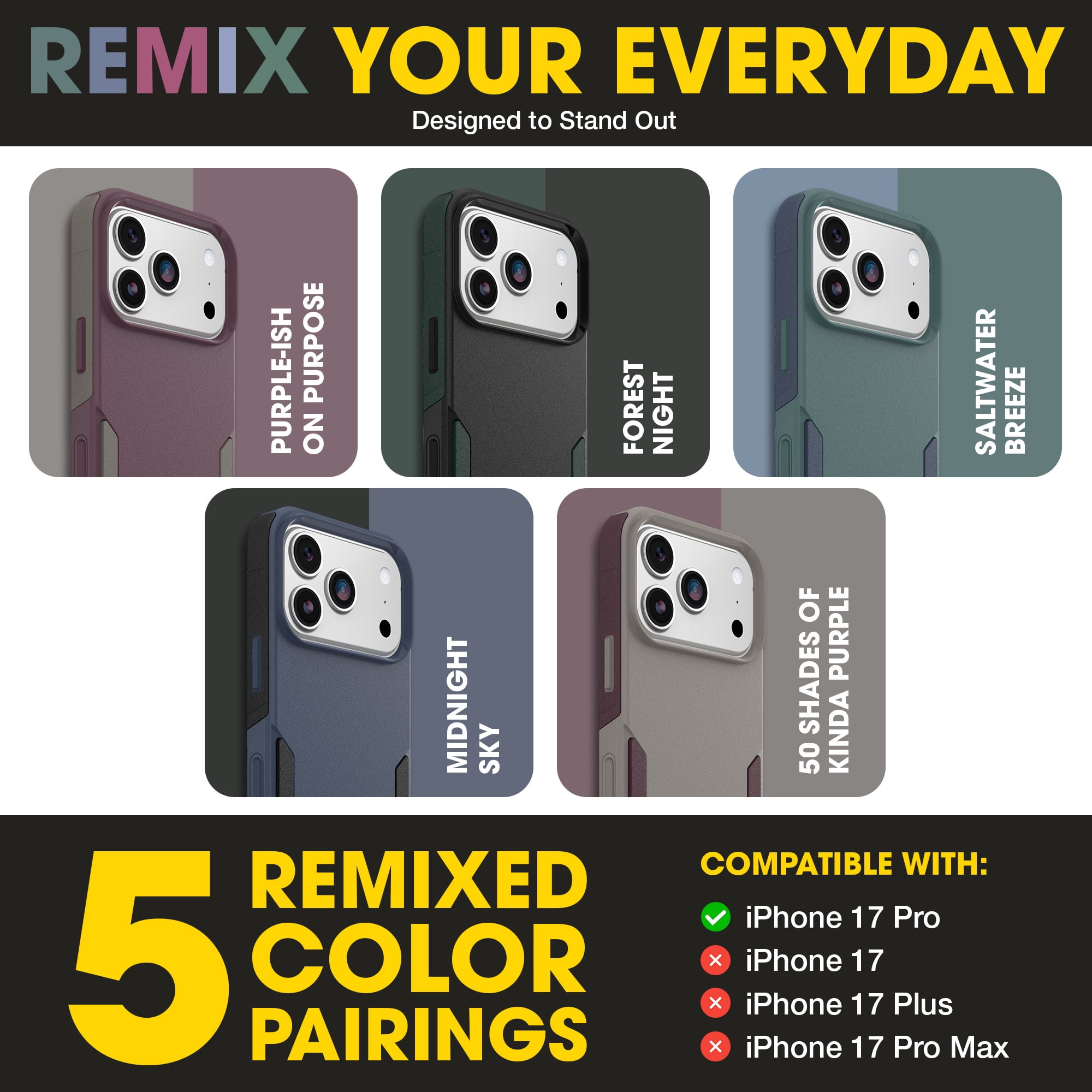 OtterBox iPhone 17 Pro (Only) – Commuter Series Case – Built-In MagSafe – Thin, Dual-Layer, Pocket-Friendly, Port Cover – Purple-ish on Purpose