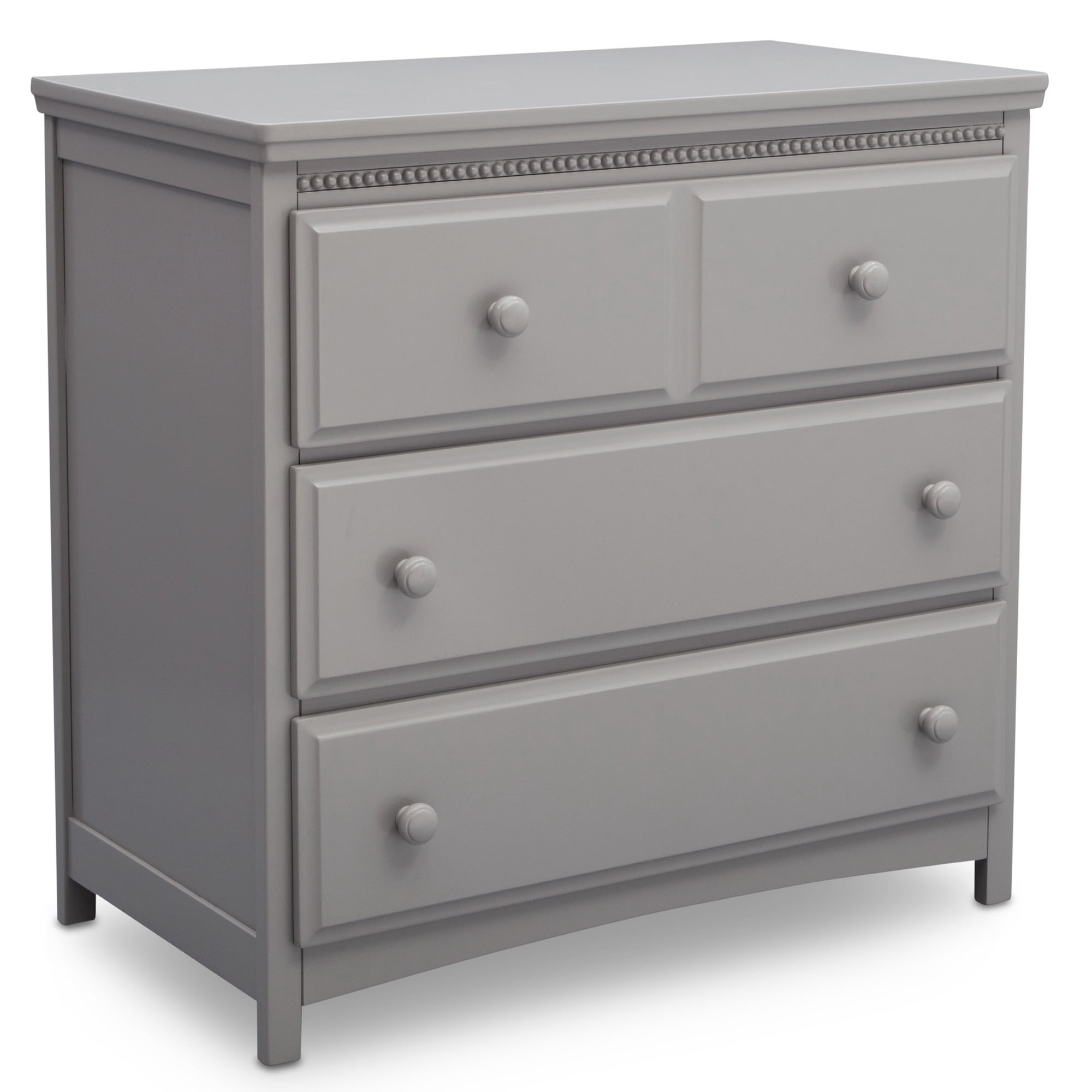 Delta Children Waverly 3 Drawer Dresser with Changing Top and Interlocking Drawers, Grey