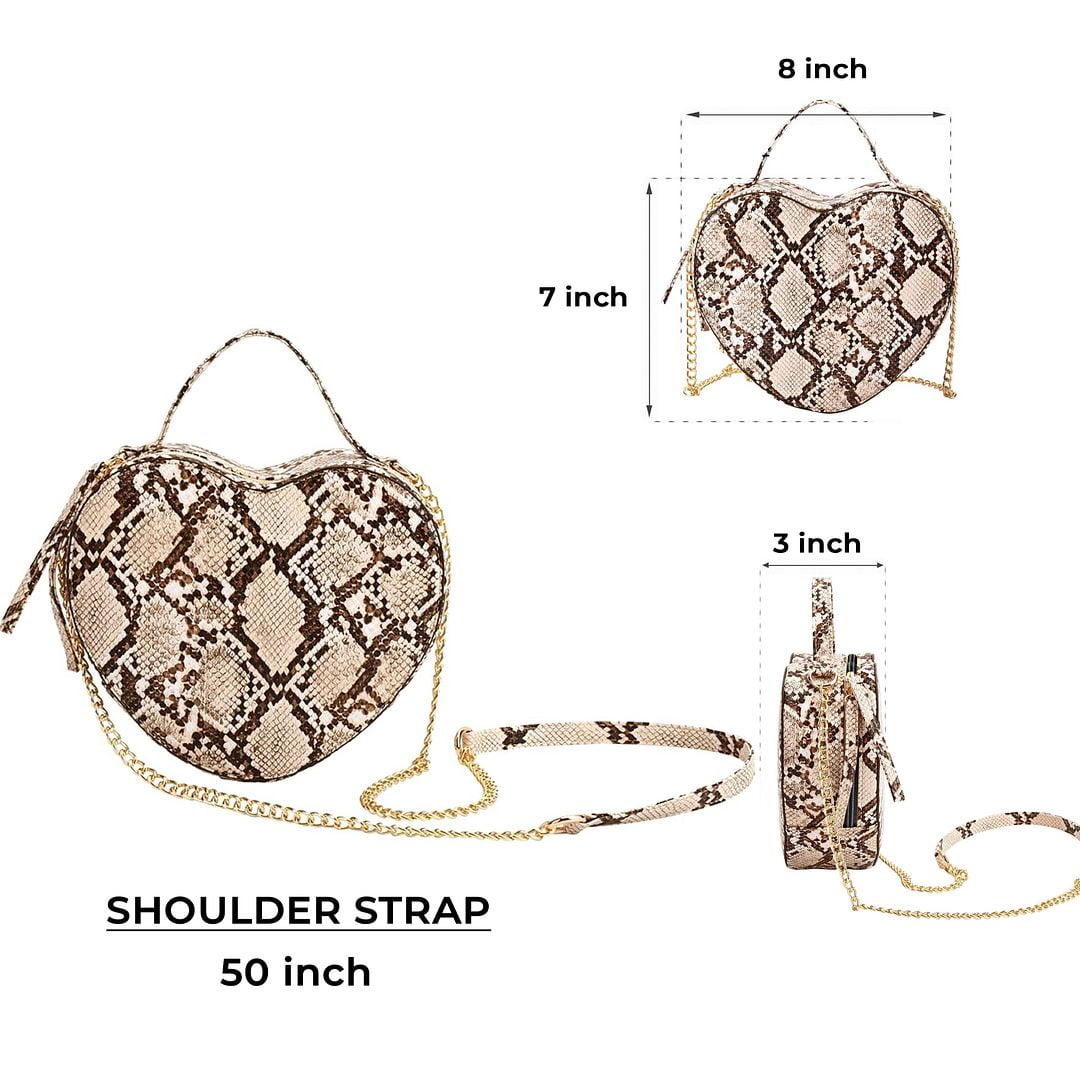 Cute Khaki Multicolor Heart Purse for Women, Faux Leather Heart Shaped Crossbody Bags, Zipper Closure Shoulder Bag Birthday Christmas Gifts