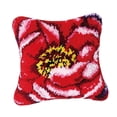thumbnail image 1 of jifeng 17x17 Inch Flower Pattern Latch Hook Pillow Kit for Beginners to Kids and Adults Red, 1 of 9