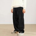 thumbnail image 2 of CAUYDY Boy's Baggy Sweatpants Wide Leg Elastic Waist Casual Athletic Pants with Pockets Kid Back to School Clothes Fall Winter Black Sizes 15-16 Years, 2 of 7