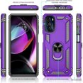 thumbnail image 2 of Compatible for Moto G 5G 2022 Case with HD Screen Protector,  [Military-Grade] 360° Magnetic Ring Holder Kickstand Shockproof Protective Phone Case for Moto G 5G 2022, Purple, 2 of 7