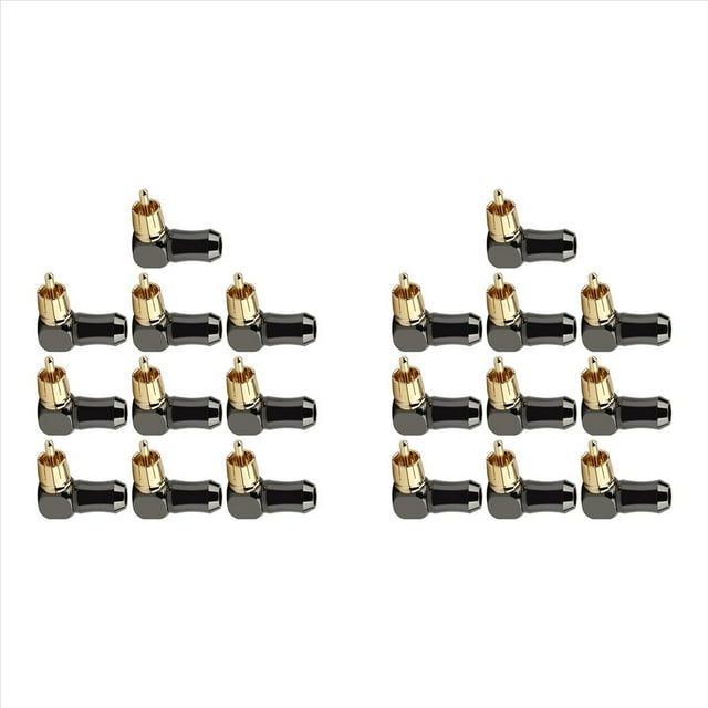 20 Uds. Conector Conector de Audio Macho Codo de Ángulo Recto de 90 Grados Conector de Terminal de Altavoz para Soldar Cable de Vídeo