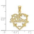 thumbnail image 2 of 14k Solid Yellow Gold Polished Number 1 Friend in Love Heart Pendant Necklace 20.5x18.4mm Wide Pendant for Women, 2 of 2