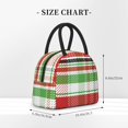 thumbnail image 5 of YFYANG Portable Waterproof Insulated Lunch Bag, Christmas Checkered Stripe Pattern Reusable Cooler Bag / Picnic Bag for Adults Teens, 5 of 9