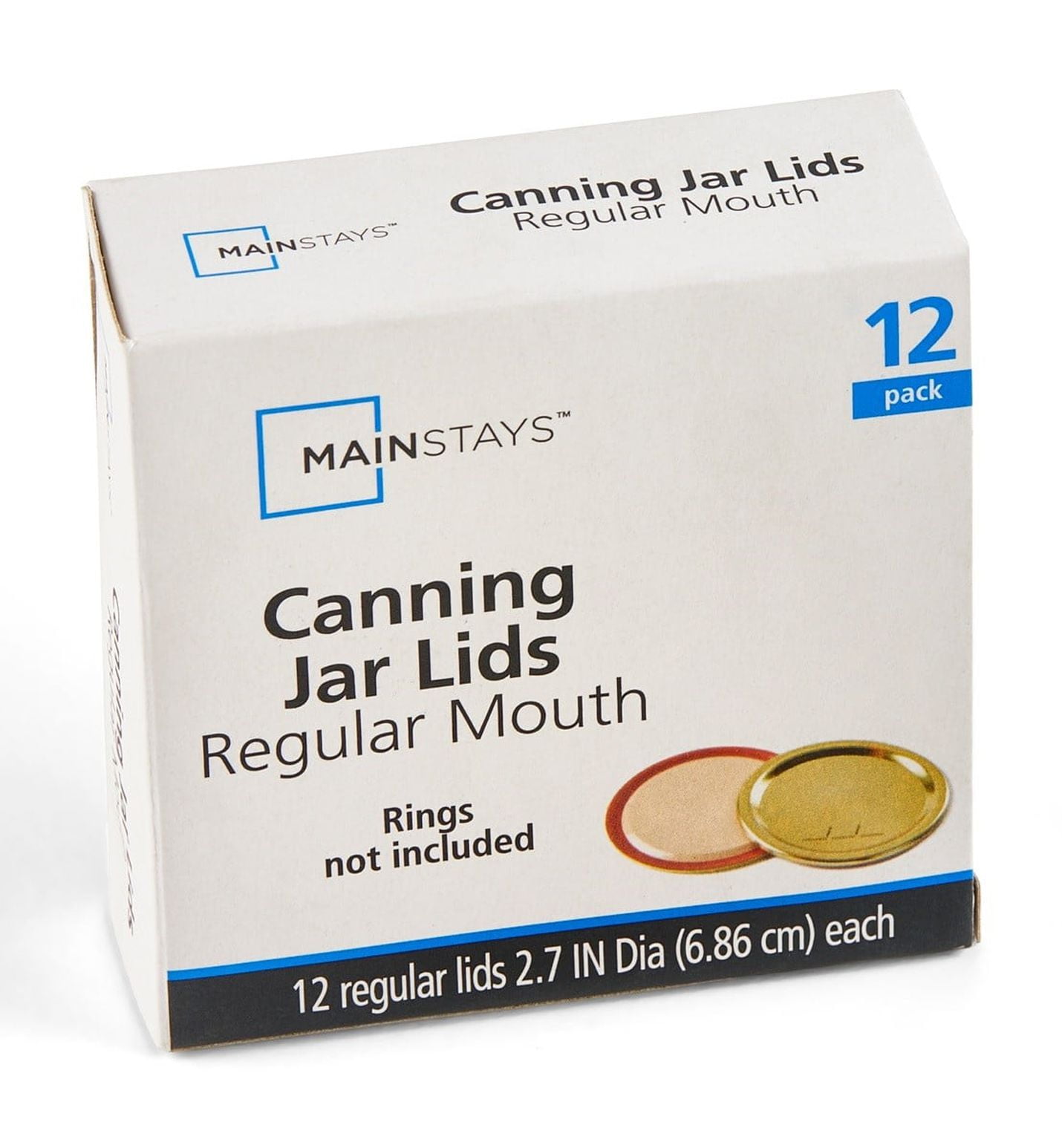 (3 pack) Mainstays Regular Mouth Canning Lids - Airtight Mouth Mason Jar Lids for Canning and Food Preservation