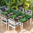 thumbnail image 2 of St. Patrick's Day Table Cloths for 3 Foot Rectangle Tables, Spring Lucky Shamrocks Green Gnomes Plaid Patio Waterproof Elastic Fitted Tablecloths, Washable Rectangular Table Cover for Camping, 2 of 8