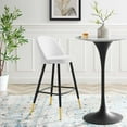 thumbnail image 4 of Bar Stool Chair Barstool, Set of 2, Velvet, Metal Steel, White, Modern Contemporary Urban Design, Bar Pub Cafe Bistro Hotel Restaurant Hospitality, 4 of 10