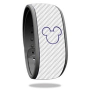 MightySkins DIMABA-White Carbon Fiber Skin Decal Wrap for Disney Magic Band - White Carbon Fiber