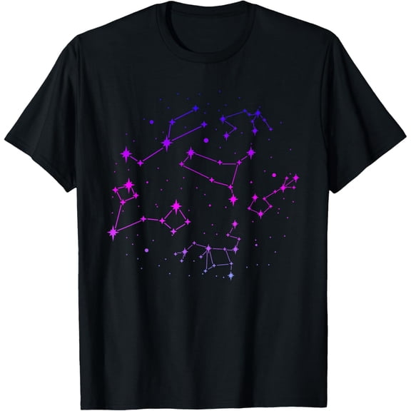 Science Galaxy Outer Space Star Constellations Astronomy T-Shirt men and women can wear, black, white, gifts.