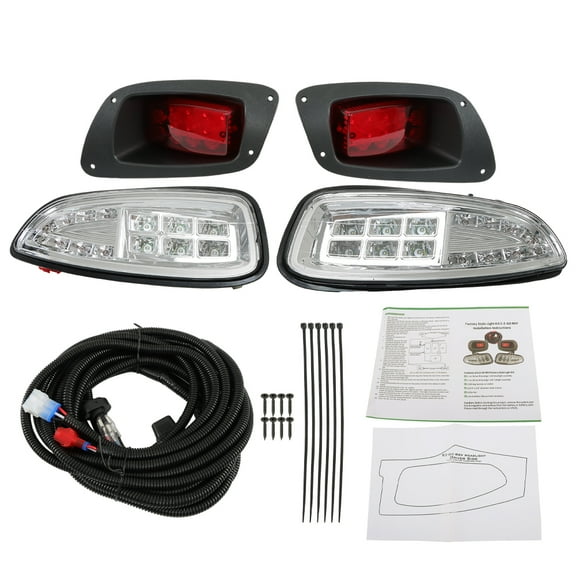 munirater Full LED Light Kit LED Headlights / LED Tail Lights For EZGO RXV 2016 Golf cart