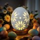 thumbnail image 5 of Lámpara de huevo de cerámica LED de Pascua Decoración navideña de porcelana para mesa, repisa y regalo de primavera para casa, 5 of 8