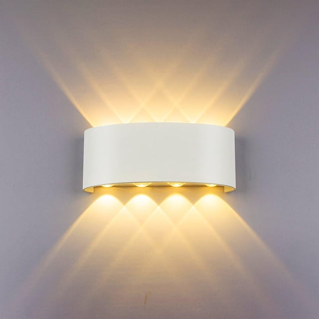 Lámpara de pared LED moderna para interior y exterior, luz de aleación de aluminio que se enciende hacia arriba y hacia abajo con diseño resistente al viento, a la lluvia y al polvo para sala de