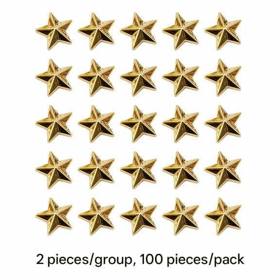 LAMIRO Decorations Acrylic Star Shape Decor Golden 200Pcs 0.08X0.6X0.6In