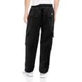 thumbnail image 2 of Men's Heavyweight Fleece Drawstring Elastic Waist Casual Cargo Sweat Pants (Black, L), 2 of 3