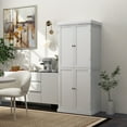 thumbnail image 2 of Gymax 72.5'' Kitchen Pantry w/4 Door 6-Tier Shelves Freestanding Modern Storage White, 2 of 10