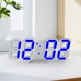 thumbnail image 4 of LED Digital Wall Clock with Date & Temperature Display - USB Powered, Auto Brightness, Alarm Snooze - 12 24H Format, Table or Wall Mount - 22.5x4.5x8.5cm Acrylic Modern Clock for Home & Office, 4 of 5