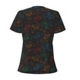 thumbnail image 3 of Goofa Gamepad Joystick Game Pattern Womens Deep V Neck Low Cut Tops Casual Summer Short Sleeve Ribbed Knit T-Shirts-X-Large, 3 of 5