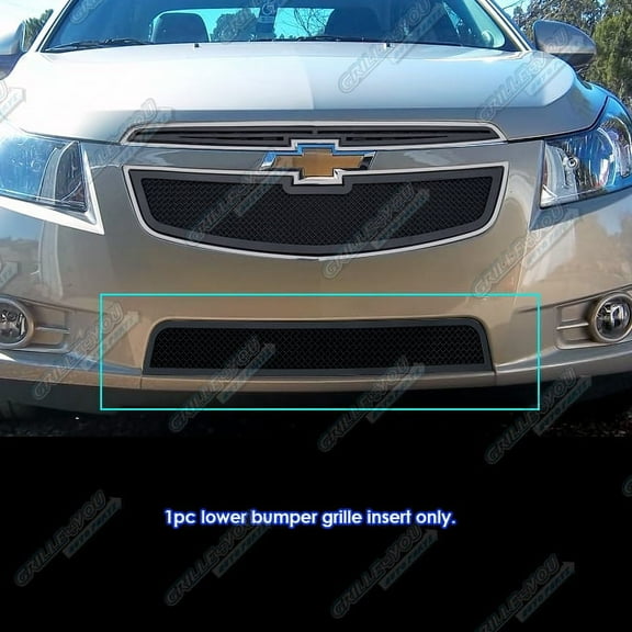 APS Compatible with Chevy Cruze 2011-2014 Lower Bumper Stainless Steel Black Mesh Front Grill Grille Insert C76841H