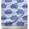 thumbnail image 1 of Soimoi Blue Silk Fabric Rainy Cloud Nature Printed Craft Fabric by the Yard 42 Inch Wide, 1 of 3