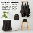 thumbnail image 4 of Beartech 6 Pack Bath Towel Set,Microfiber Towel Set,2 Bath Sheet,2 Hand Towel,2 Washcloth,Ultra Soft & Quickly Dry Bathroom Towel Set,Plush Highly Absorbent Shower Towel For Hotel Spa-Black Brown, 4 of 8