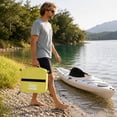 thumbnail image 3 of Waterproof Kayak Deck Bag, 9.84x9.84x3.15in Paddleboard Storage Pouch with 4 Hooks, Compact Dry Bag for Beach & Outdoor Essentials, 1PC (Yellow), 3 of 3