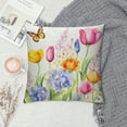 thumbnail image 2 of HENGT  Spring Floral Pillow Cover,Tulips Lavender Flower Butterfly Throw Pillows Case Farmhouse Decorative Square Cushion Covers for Indoor Outdoor Couch Bed, 2 of 5