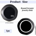 thumbnail image 2 of Ceramic Jewelry Tray 4.7 Inch Round Decorative Jewelry Plate Trinket Dish for Rings Earrings Necklaces Bracelet Watch Keys Birthday Mother's Day Christmas for Women Gift Black (m) Black, 2 of 9