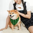 thumbnail image 4 of Uemuo Buffalo Plaid Green Black Summer Dog Bandanas,Cat Pet scarf,Soft Cotton Puppy Cat Scarfs Washable,Pets Gift-Medium, 4 of 8