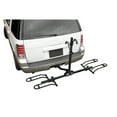 thumbnail image 3 of Reese Bike Rack 63134 Explorer; 1-1/4 Inch And 2 Inch Receiver Hitch Mount; Holds 2 Bikes; Up To 90 Pound Weight Capacity; Bike Tire Clamp; Without Lock; Foldable; Powder Coated Black; Steel, 3 of 15