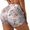 thumbnail image 2 of Wukai Rose Flowers Print Pack Biker Shorts for Women Yoga Workout Gym Running Scrunch Active Shorts-Small, 2 of 8