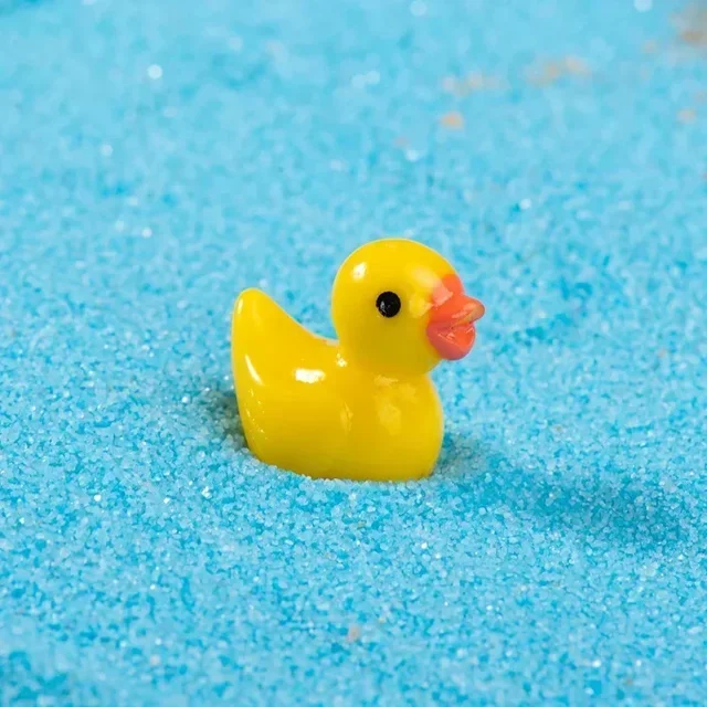 30/50 piezas de figuras en miniatura de pato de resina, adornos de decoración, animales amarillos, manualidades de jardín, plantas de paisaje de pato diminuto, hadas