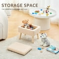 thumbnail image 6 of IVV Teddy Fleece Storage Ottoman – Rectangular Footstool Bench with Lift-Off Lid, Hidden Storage Compartment, Solid Wood Legs, 300lb Capacity, Beige, 6 of 7