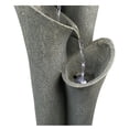 thumbnail image 5 of 33.5" Outdoor Water Fountain With LED Lights, Modern Relaxation 4-Tiered Curved Cascading Waterfall Fountain for Decor, Indoor Outdoor Zen Fountain for Patios and Gardens with Built-in Pump, 5 of 7