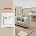 thumbnail image 2 of ENERLITES Decorator Light Switch or Receptacle Outlet Wall Plate, Size 2-Gang 4.50" x 4.57", Polycarbonate Thermoplastic, 8832-W-10PCS, White (10 Pack), 2 of 5