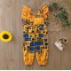 thumbnail image 5 of Gibobby pantalones de yoga Mono de manga infantil Fly Girls Toddler Ankara Romper 6M-4Y estilo sin espalda tradicional africano niñas y mono(Amarillo， 6-18 Meses), 5 of 5
