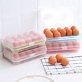 thumbnail image 1 of POINTERTECK Porte-Œufs Réfrigérateur 15 Compartiments Boîte à Œufs avec Couvercle Conteneur de Stockage en Plastique Empilable Transparent Vert, 1 of 10
