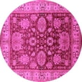 thumbnail image 1 of Ahgly Company Indoor Round Oriental Pink Traditional Area Rugs, 4' Round, 1 of 4