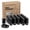 Black, variant on 24pcs Chrome Silver Bulge Lug Nuts - Metric 12x1.5 Thread Size - 1.75 inch Length - ET Style - Cone Conical Taper Seat Shank - Closed End - Compatible with Select 6Lug Vehicles and Aftermarket Wheels