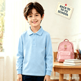 thumbnail image 3 of lcziwo Boys Long Sleeve Polo Uniform Girls Polos Shirts Kids School Golf Shirts Collared Fall Solid Color Polo T-Shirts 2026 Blue,5 Years, 3 of 5