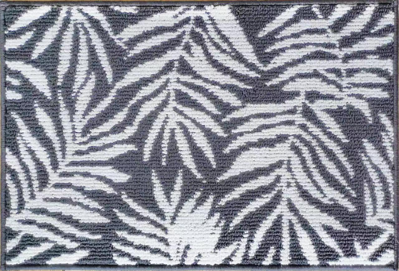 Mainstays Jacquard High Low Loop Kitchen mat 18in x 27in Gray & Arctic White