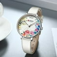 thumbnail image 5 of CURREN White Leather Watch for Women Watches Fashion Flower Quartz Wristwatch Female Clock Reloj Mujer Charms Ladies Gift, 5 of 6